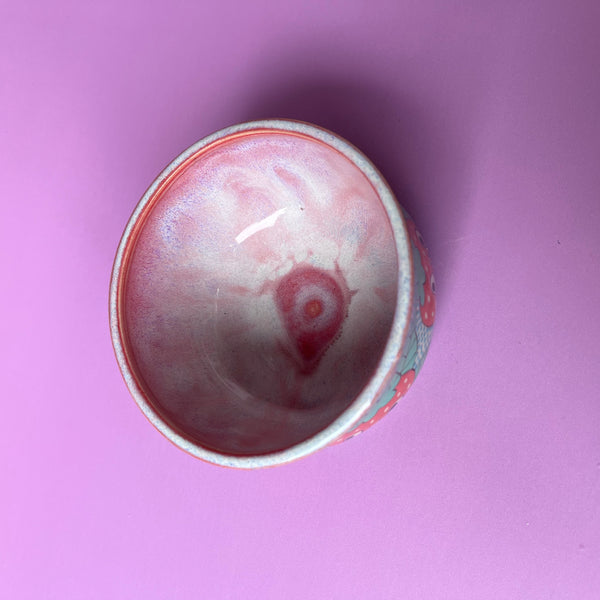 Ceramic Wheel Thrown Strawberry Bowl 6.5oz