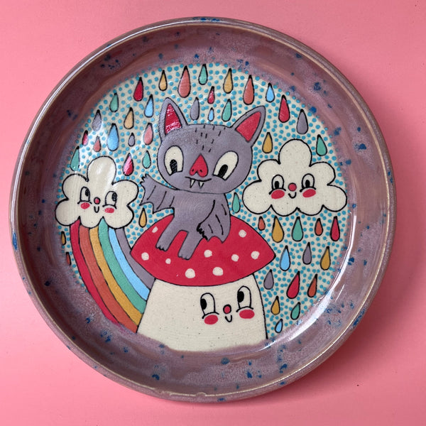 Ceramic Wheel Thrown Bat Plate