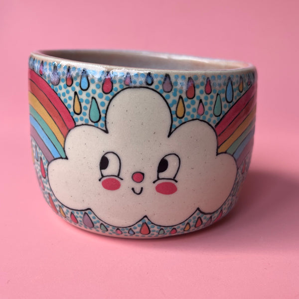 Ceramic Wheel Thrown Rainbow Cloud Bowl 9oz