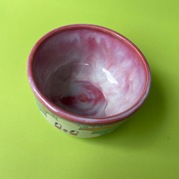 Ceramic Wheel Thrown Rainbow Cloud Bowl 14.5oz