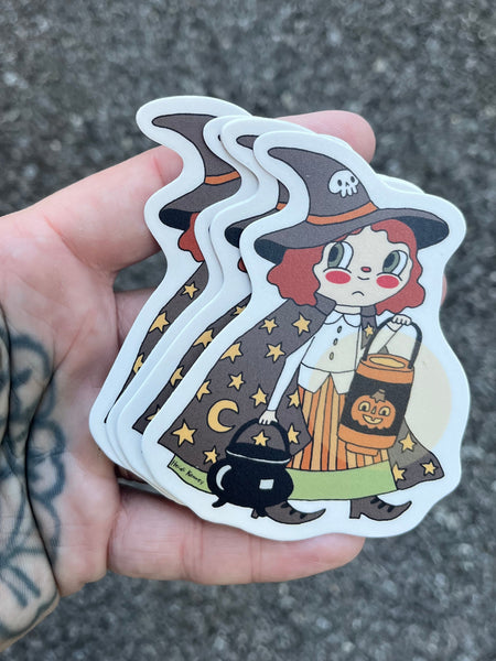Halloween Witch Glow Sticker 3"