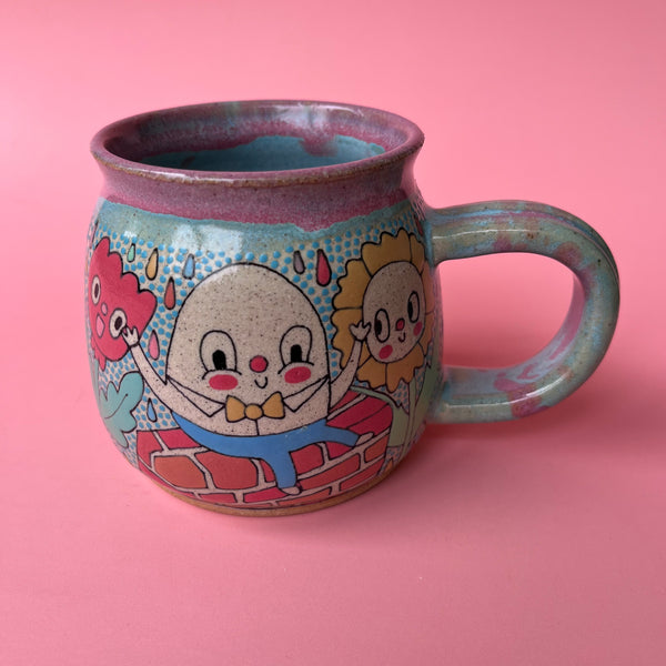 Ceramic Wheel Thrown Mug Humpty Dumpty 13oz