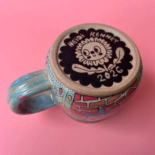 Ceramic Wheel Thrown Mug Humpty Dumpty 13oz