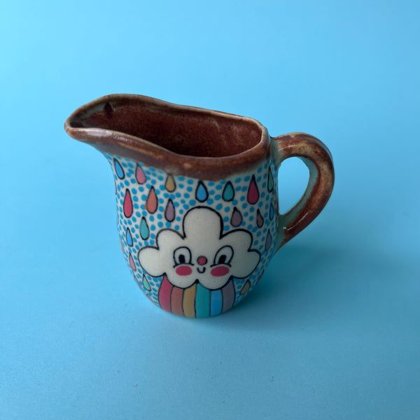 Ceramic Slip Cast Tiny Pitcher Rainbow Cloud