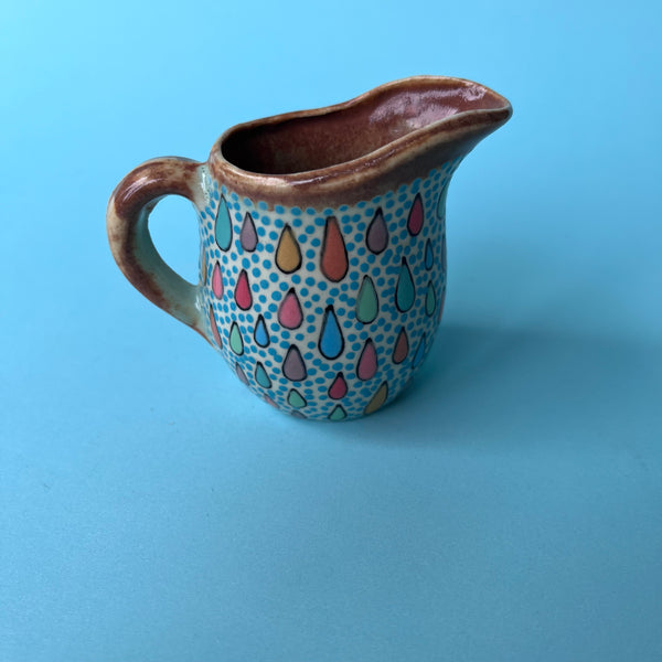 Ceramic Slip Cast Tiny Pitcher Rainbow Cloud