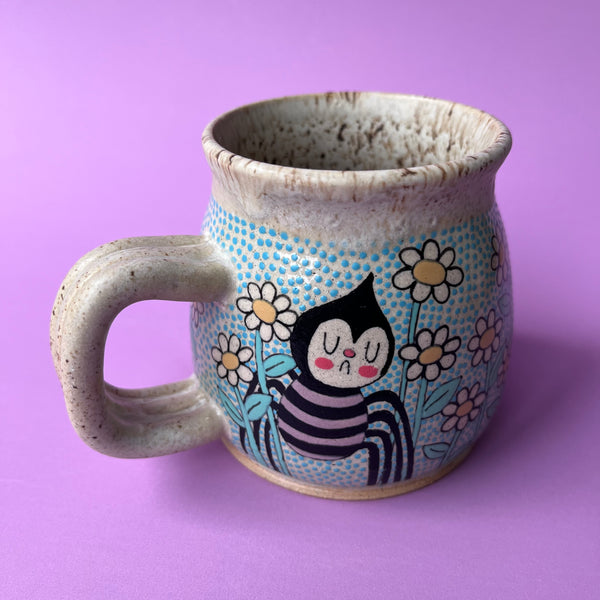 Ceramic Wheel Thrown Mug Mushroom Spider 10oz
