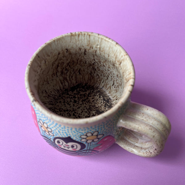 Ceramic Wheel Thrown Mug Mushroom Spider 10oz