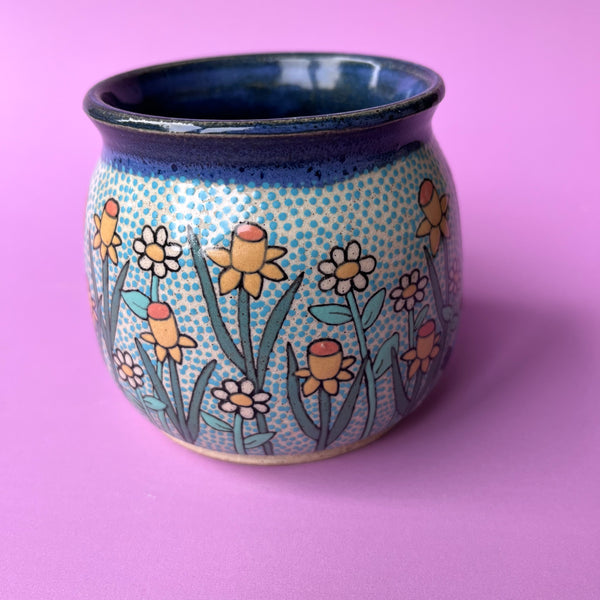 Ceramic Wheel Thrown Mug Cat Tomato 11.5oz