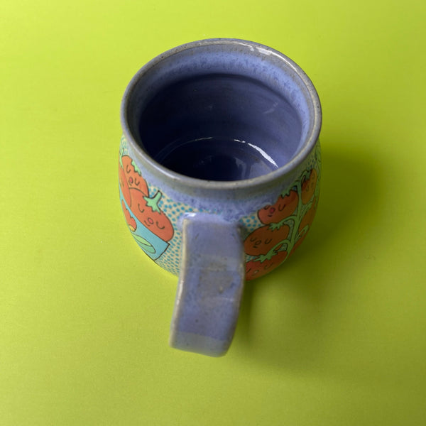 Ceramic Wheel Thrown Mug Cat Frog Tomato 11oz