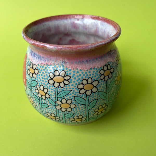 Ceramic Wheel Thrown Mug Cat Frog Mushroom 11.5oz