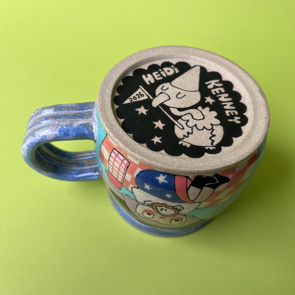 Ceramic Wheel Thrown Mug Witch Graveyard 11oz