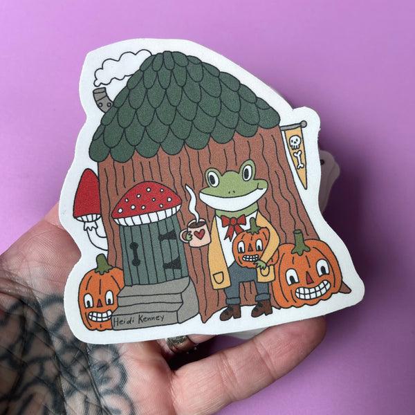 Frog At Home Sticker 4"