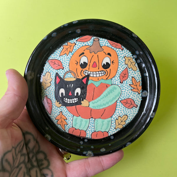 Ceramic Hand Built Small Pumpkin Dish