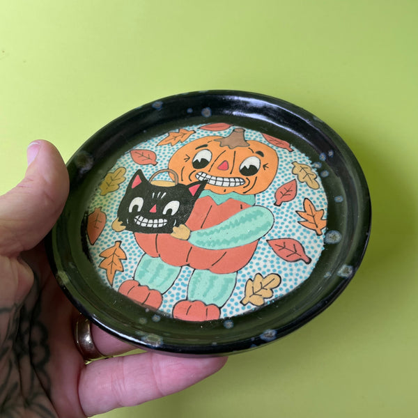 Ceramic Hand Built Small Pumpkin Dish
