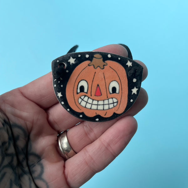 Ceramic Hand Built Pumpkin Necklace