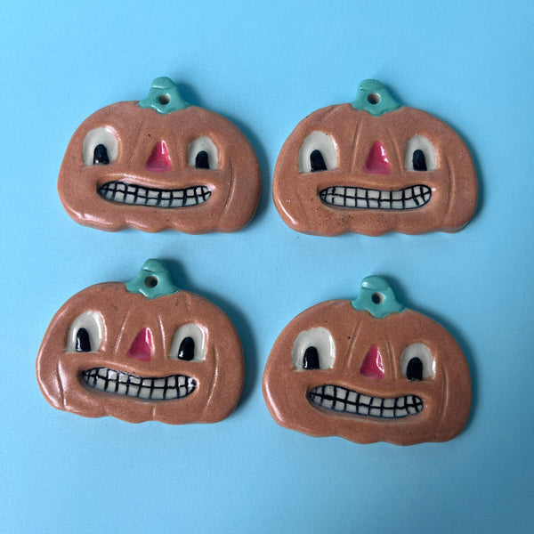 Ceramic Slip Cast Pumpkin Ornament