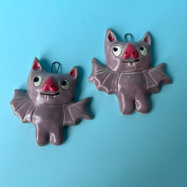 Ceramic Slip Cast Bat Ornament