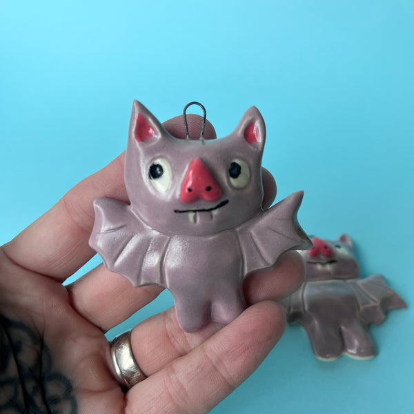 Ceramic Slip Cast Bat Ornament