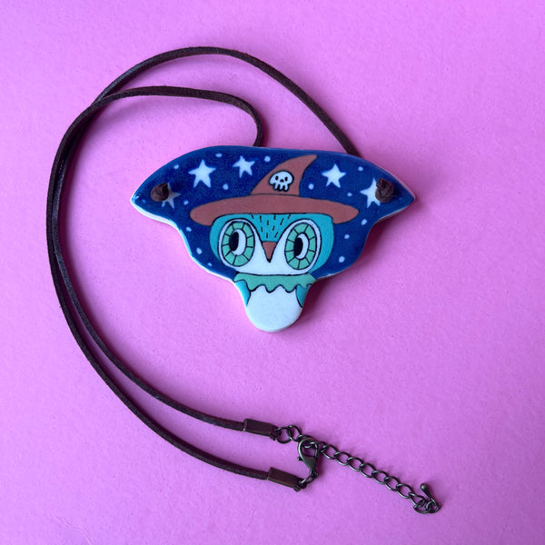 Ceramic Hand Built Owl Necklace