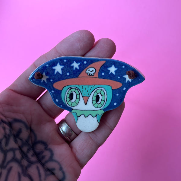 Ceramic Hand Built Owl Necklace