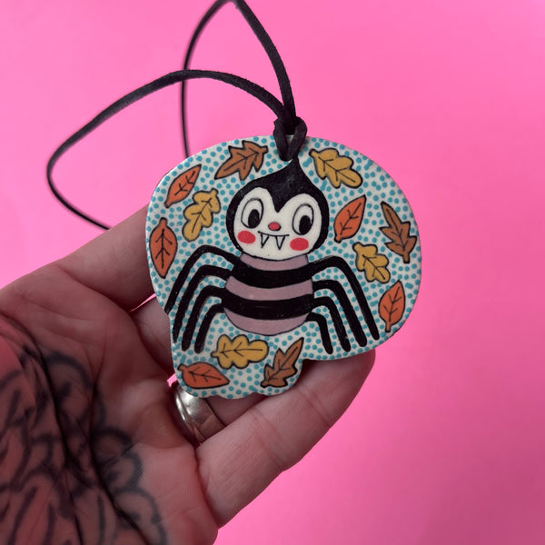 Ceramic Hand Built Spider Necklace