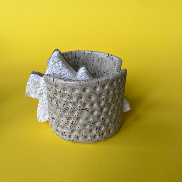 Ceramic Hand Built Skull Sponge Holder