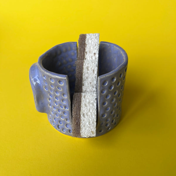 Ceramic Hand Built Skull Sponge Holder