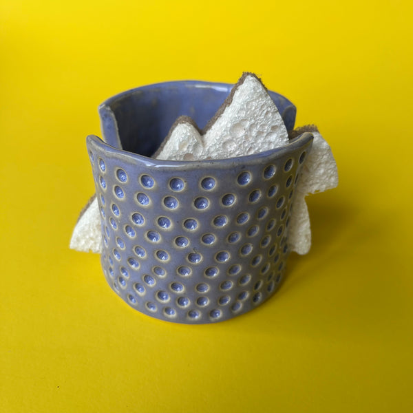Ceramic Hand Built Skull Sponge Holder
