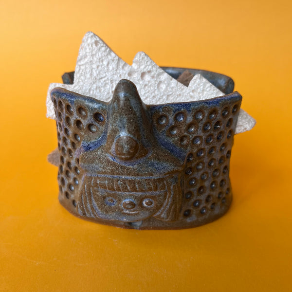 Ceramic Hand Built Witch Sponge Holder
