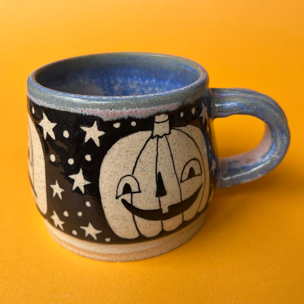 Ceramic Wheel Thrown Pumpkin Mug 9oz