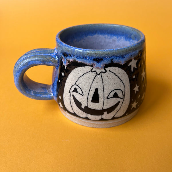 Ceramic Wheel Thrown Pumpkin Mug 9oz