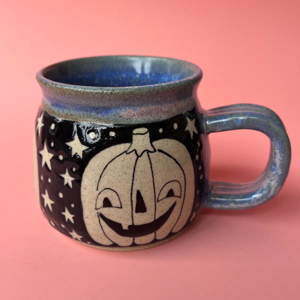 Ceramic Wheel Thrown Pumpkin Mug 11oz