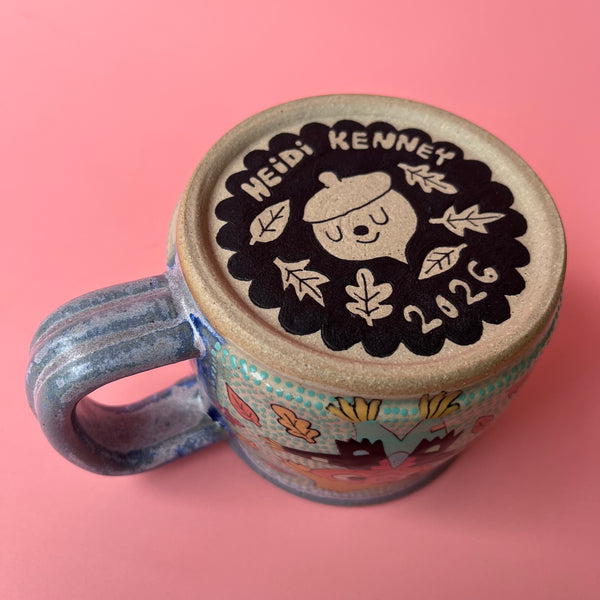 Ceramic Wheel Thrown Scarecrow Mug 11oz