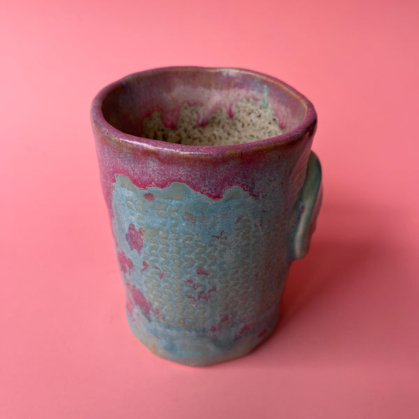 Ceramic Hand Built Skull Mug 13oz