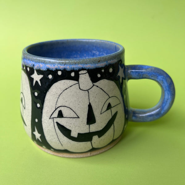 Ceramic Wheel Thrown Pumpkin Mug 10oz
