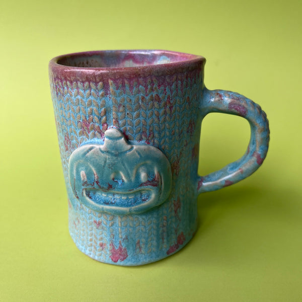 Ceramic Hand Built Pumpkin Mug 14oz