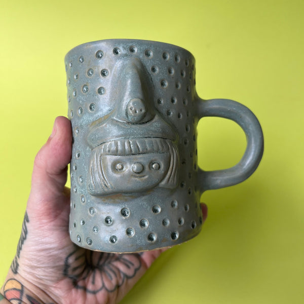 Ceramic Hand Built Witch Mug 12oz