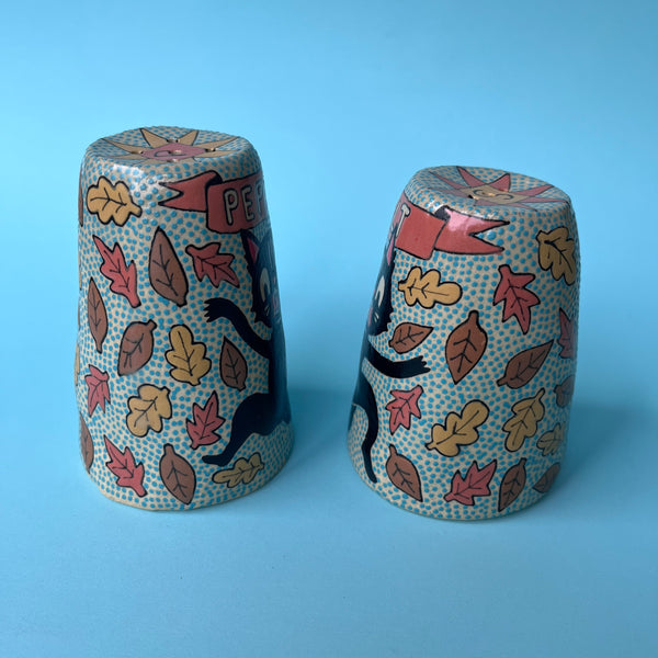 Ceramic Hand Built Salt And Pepper Shakers