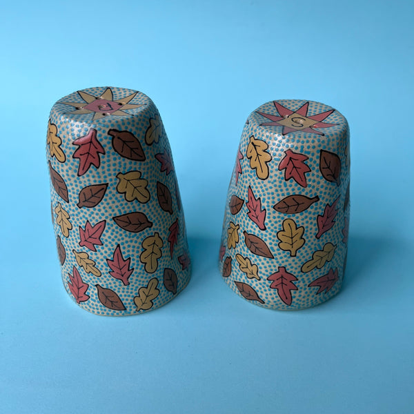 Ceramic Hand Built Salt And Pepper Shakers