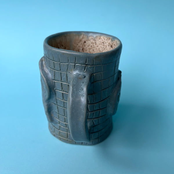 Ceramic Hand Built Cat And Pumpkin Mug 12oz