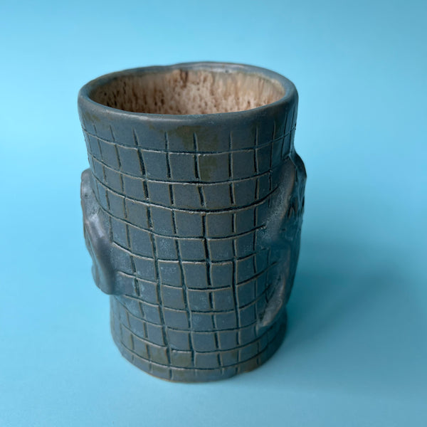 Ceramic Hand Built Cat And Pumpkin Mug 12oz