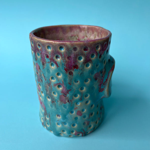 Ceramic Hand Built Skull Mug 13oz