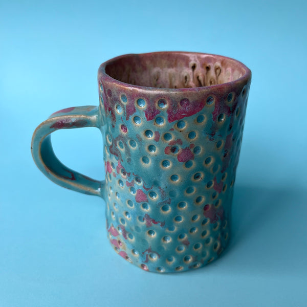 Ceramic Hand Built Skull Mug 13oz