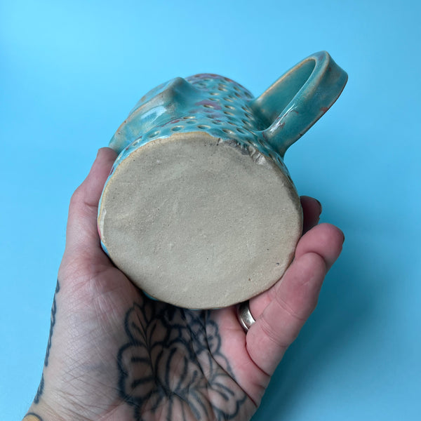 Ceramic Hand Built Skull Mug 13oz
