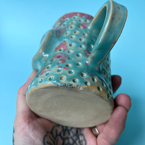 Ceramic Hand Built Skull Mug 13oz