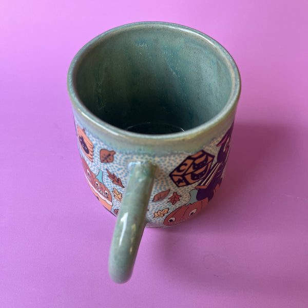 Ceramic Wheel Thrown Halloween Goat Mug 18oz