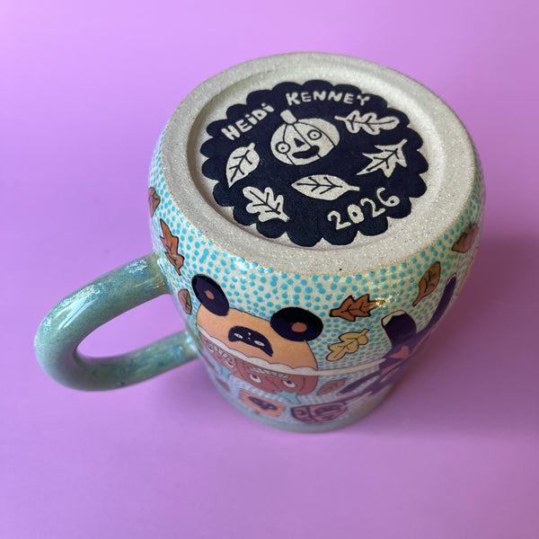 Ceramic Wheel Thrown Halloween Goat Mug 18oz