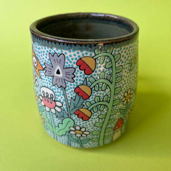 Ceramic Wheel Thrown Halloween Cat Mug 14oz