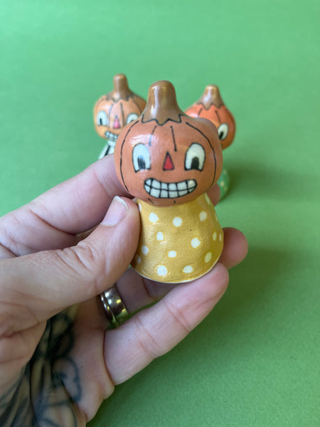 Ceramic Hand Built Pumpkin Bells