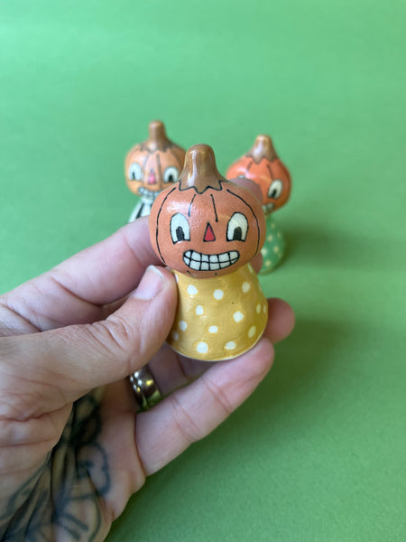 Ceramic Hand Built Pumpkin Bells